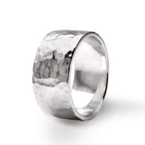 Textured silver ring