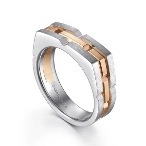 14k mens angular gold ring