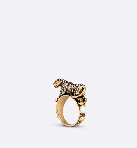 gold-finish metal ring by Dior